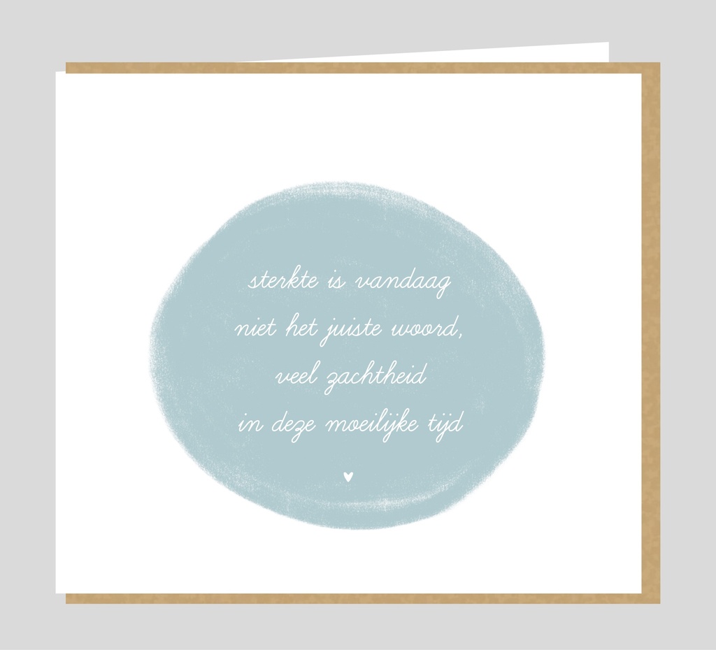 Sterkte is vandaag niet het juiste woord...