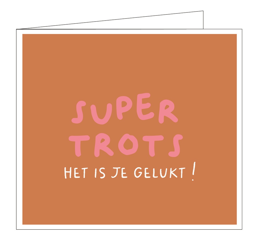 Super trots ! Het is je gelukt!