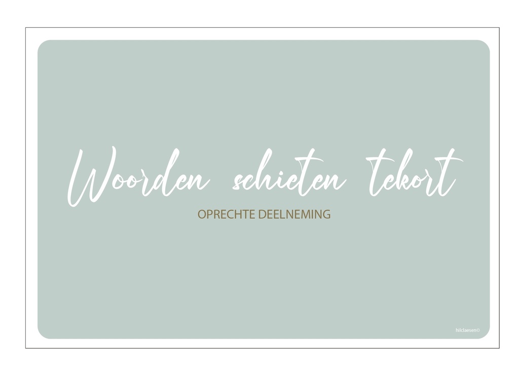 Woorden schieten tekort