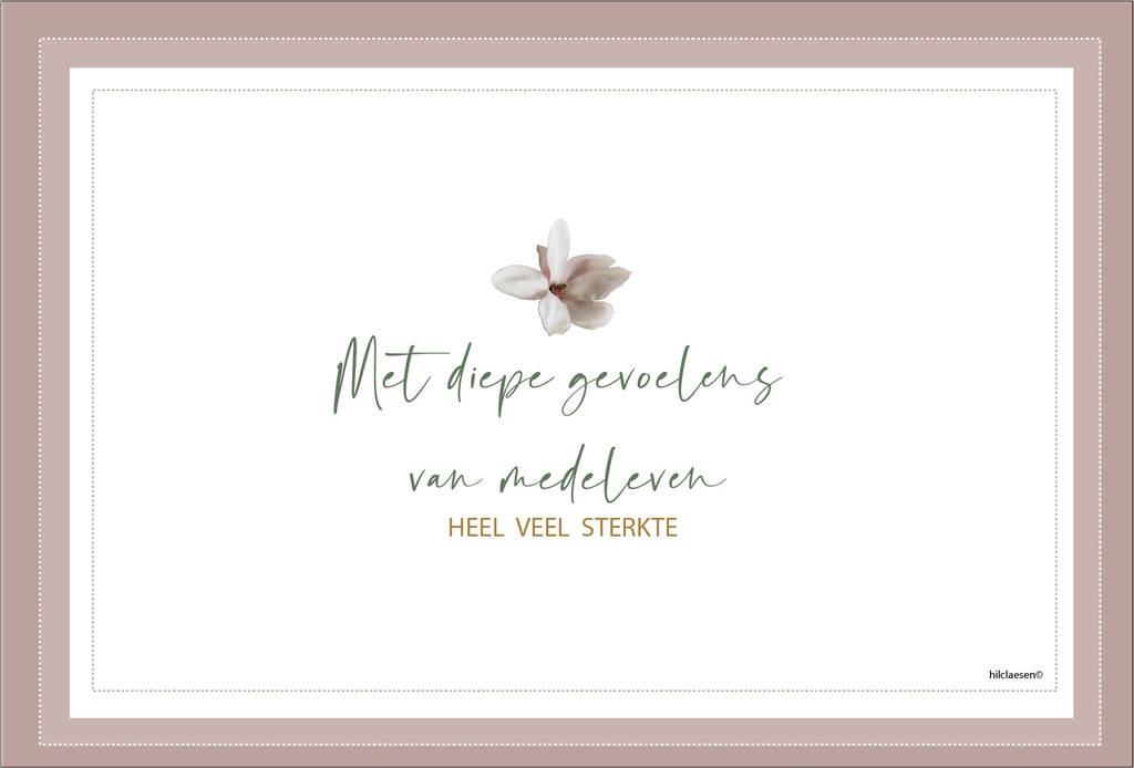 Met diepe gevoelens van medeleven