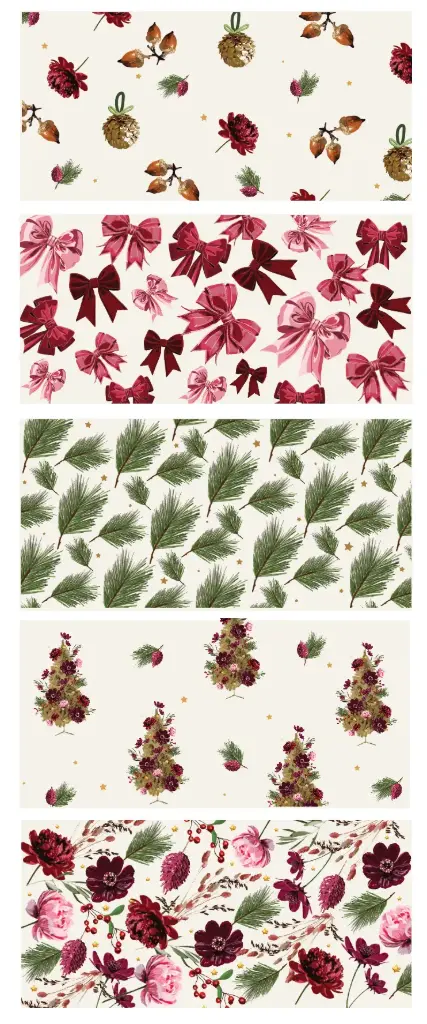 Kerst inpakpapier 6 designs 30 rollen