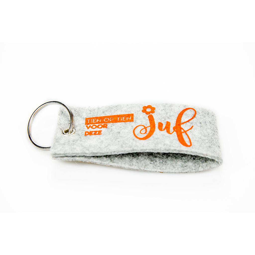 tien op tien voor deze juf  (keychain 11x4.5)    