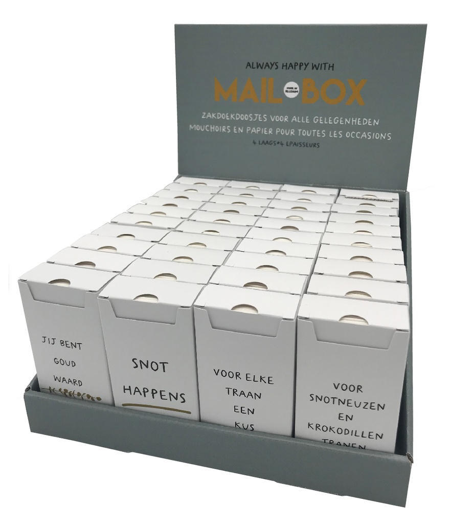 Display gevuld 40 zakdoekdoosjes wit