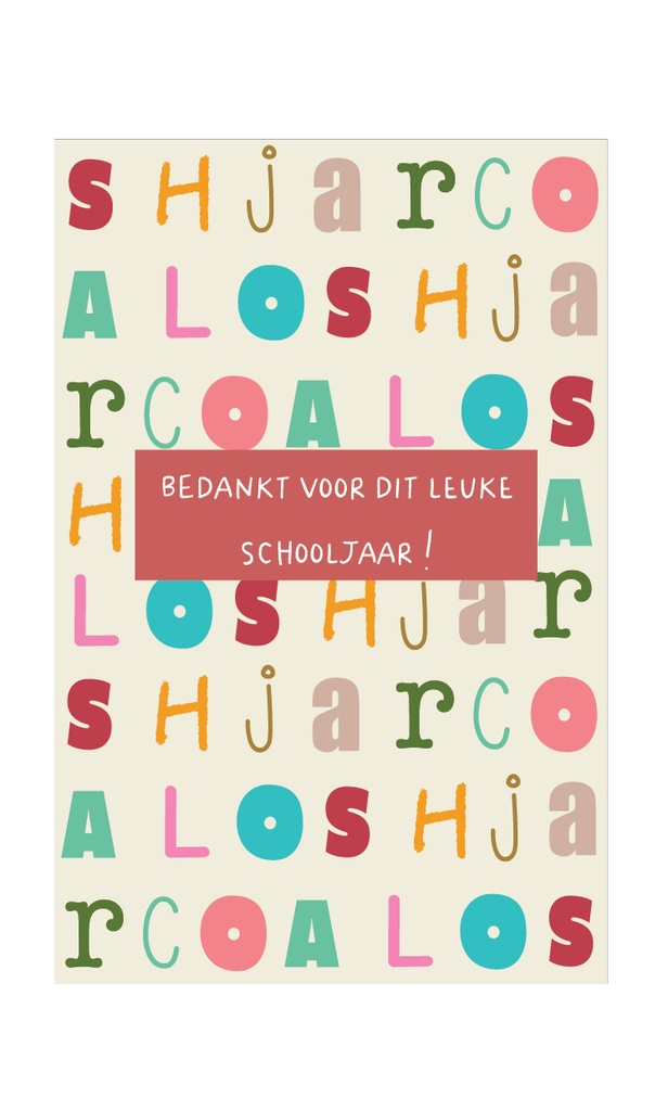 Bedankt voor dit leuke schooljaar