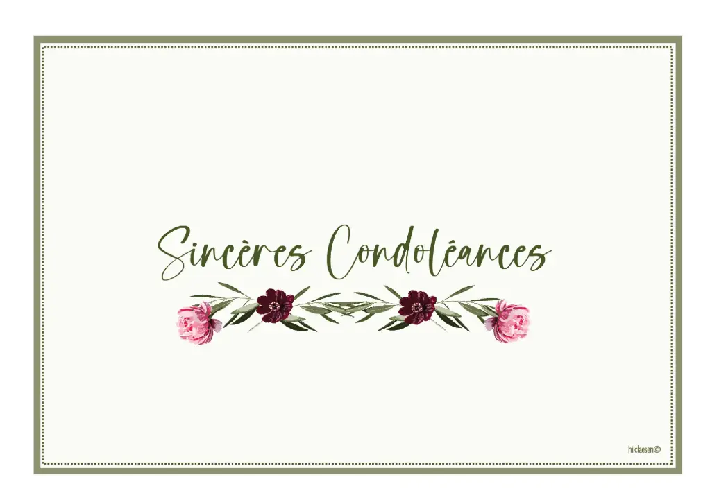 Sincères condoléances
