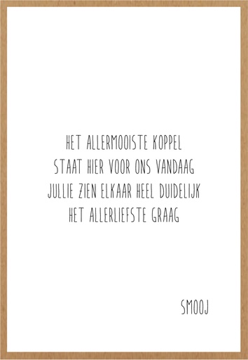 [SMJ007] Het allermooiste koppel staat hier voor ons vandaag