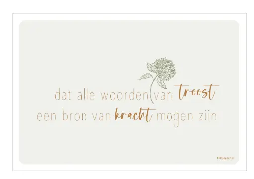 [PR014] Dat alle woorden van troost een bron van kracht mogen zijn