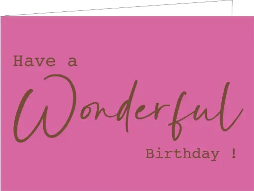 [WM200] Have a wonderful birthday  (KOPERFOLIE)