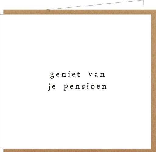 [LM073] geniet, van je pensioen